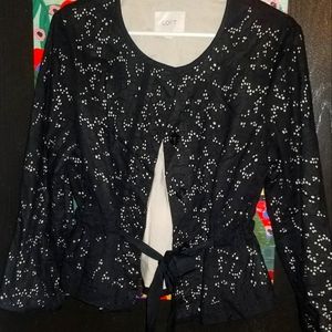 Ann Taylor Loft blazer, size 10. Black with cream colored lining